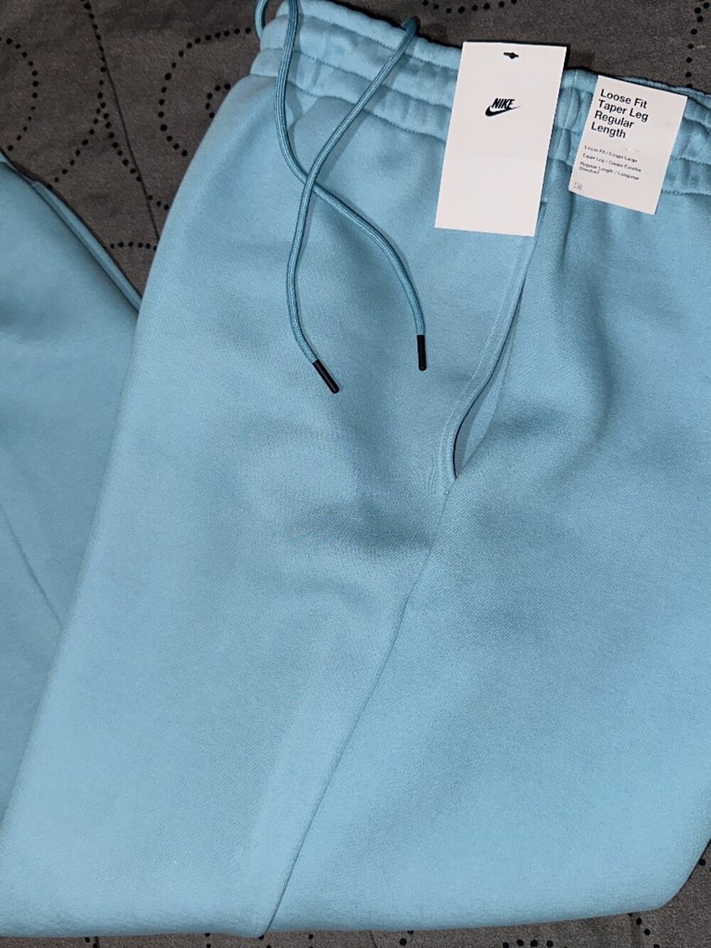 NIKE TECH FLEECE TAPER REGULAR LENGTH LOOSE FIT L. BLUE JOGGERS SIZE M MEN $135